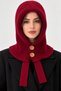 Woven winter beanie-balaclava with soft, fuzzy fabric and button details - 2