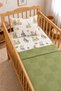100% Cotton "Anne Yanı" Crib-Compatible Baby Pique Bedspread Set and Sheet Set—3-Piece Baby Set (Khaki) Compatible with 60x120, 70x110, and 70x120 Cribs