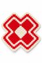100% Hand-Knitted Red and White Bath Sponge - Hand-Knitted Flower-Patterned Bath Sponge – Soft-Textured, Traditional Bridal Set Knitted Shower Sponge (1 Piece) - 3