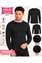 Men's and Women's Thermal Underwear Set with Brushed Inside Lining—Top and Bottom Set That Provides Heat-Retaining Comfort