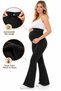 Winter Maternity Leggings with Adjustable Waistband and Gusset, Thermal, Flared Legs - 2