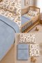 100% Cotton "Teddy Bear Print" Co-Sleeper Crib Set - Blanket, Fitted Sheet, and Pillowcase - 3-Piece Baby Set - Compatible with 60x120, 70x110, and 70x120 Mattresses - 3