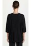 Women's Black Knit Relaxed-Fit Round-Neck Blouse with Sweetheart Neckline - 2