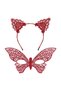 Showy Red Lace Mask and Crown Set No 7 – for Masquerade and Invitations - 2