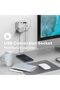 محول طاقة متعدد المنافذ مع منفذي USB، وشاحن حائط مزدوج، ومقبس كهربائي مزدوج. - 7