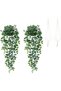 Artificial Hanging Plants with Pots and Macrame Hangers, 2 Pack