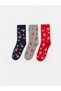 Rmz Gi̇yi̇m Farkiyla New Year's Themed Women's Socks 3-Piece Set