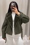 Women's Suede Winter Jacket with Fur-Lined, Belted Design - 4