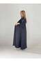 Washed Silk Abaya with Washed Crepe - 7