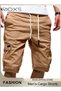 Cargo Shorts for Men, Elastic Waist Drawstring Classic Shorts, Mens Casual Cargo Short Pants, Stretc