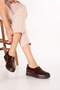 Genuine Leather Women's Anatomical, Comfortable, Lightweight Casual Shoes, Item No. 27006, Coffee Croco - 4
