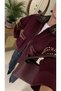 Pladra Burgundy Drop-Shoulder Suede Jacket - 5