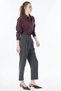 Checked Fabric Pants, Teal - 5