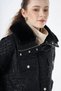 Black Anorak Jacket with Fur Collar - 6