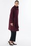 Shepherd-Style Buttoned Wool Coat, Burgundy - 7