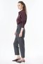 Checked Fabric Pants, Teal - 3