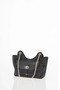 Black Tweed Bag with Lock Detail - 4