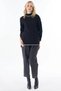 Contrast-Color Knit Sweater, Black - 4