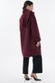 Shepherd-Style Buttoned Wool Coat, Burgundy - 6