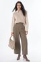 Crew Neck Knit Sweater in Taupe Color - 2