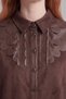Leather-Detailed Suede Tunic, Brown - 6