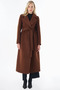 Chocolate-Colored Belted Wool Coat - 2