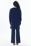 Patterned Knit Tunic, Navy Blue - 5