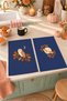 Midnight Owl: Owl and Leaf Navy Blue Digitally Printed 2-Piece Kitchen Towel Set, 35x55 cm - 5
