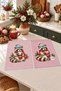 Berry Raccoon Raccoon and Cup, Powder Pink Patterned, Digitally Printed 2-Piece Kitchen Towel Set, 35x55 cm - 5