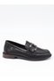 D26KA 3100 Black Genuine Leather Moccasin Women's Shoes - 5