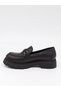 D26KA 870 Black Genuine Leather Moccasin Women's Shoes - 7