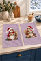 Lavender Squirrel: Squirrel and Cookie with Lavender Pattern—Decorative 2-Piece Kitchen Towel Set, 35x55 cm - 5