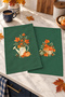 Garden Harvest Watering Can and Floral Print Dark Green Decorative 2-Piece Kitchen Towel Set, 35x55 - 6