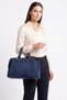 1206 Navy Blue Suede Women's Shoulder Bag - 3