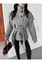 MOCK NECK CASHMERE METLON COAT - 2