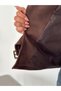 Women's Suede Double-Breasted Wrap Neckline Blazer with Side-Tie and Buckled Details - 5