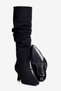 Women's Suede Boots with Ruched Cuff, Pointed Toe, Short, Stiletto Heel, and Zipper—Ziska Black - 5