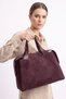 1206 Burgundy Suede Women's Shoulder Bag - 2