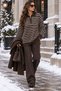 Unisex Striped Polo Collar Knit Sweater Pair, 2-Piece Set - 3