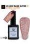 Black Elite Gel Nail Polish 121 Rose Dawn Glitter (Dusty Rose), 15ml - Soak Off UV LED Gel Polish, Long-Lasting High Gloss Colour for Salon and Home Manicure - 3