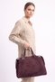 1206 Burgundy Suede Women's Shoulder Bag - 3