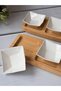 Bamboo-Compartmented Serving Set, Porcelain Plates, 8-Piece Set, Ganberia - 4