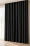 Black Premium Linen Sheer Drapery Curtain with Drawstring Ruched Hem, No Pleats—Suitable for Any Room, Bohemian Style - 2