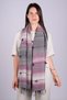 Handwoven Wool Shawl 65 x 205 cm - Purple - Gray - 3