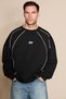 RIVEN Men's Long-Sleeve Black Piped Sweatshirt