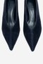 VELOUR Navy Blue Suede Genuine Leather Women's Low-Heeled Shoes - 4