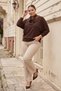 Women's Plus-Size Blouse with Leopard-Print Scarf and Truvakar Sleeves - 5