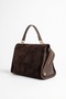 VINCE Brown Suede Genuine Leather Women's Shoulder Bag - 6