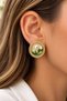 Vintage-Style Women's Earrings with Gold Accents and Pearls