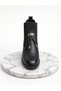 Kemal Aygün-Mammamia MammBlack Black Leather Elastic Chelsea Boots – block heel, gold accents - 2